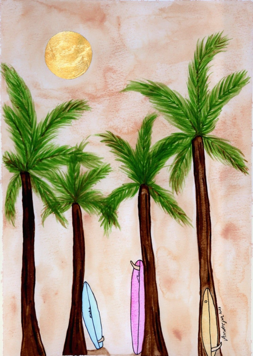 Under the palms