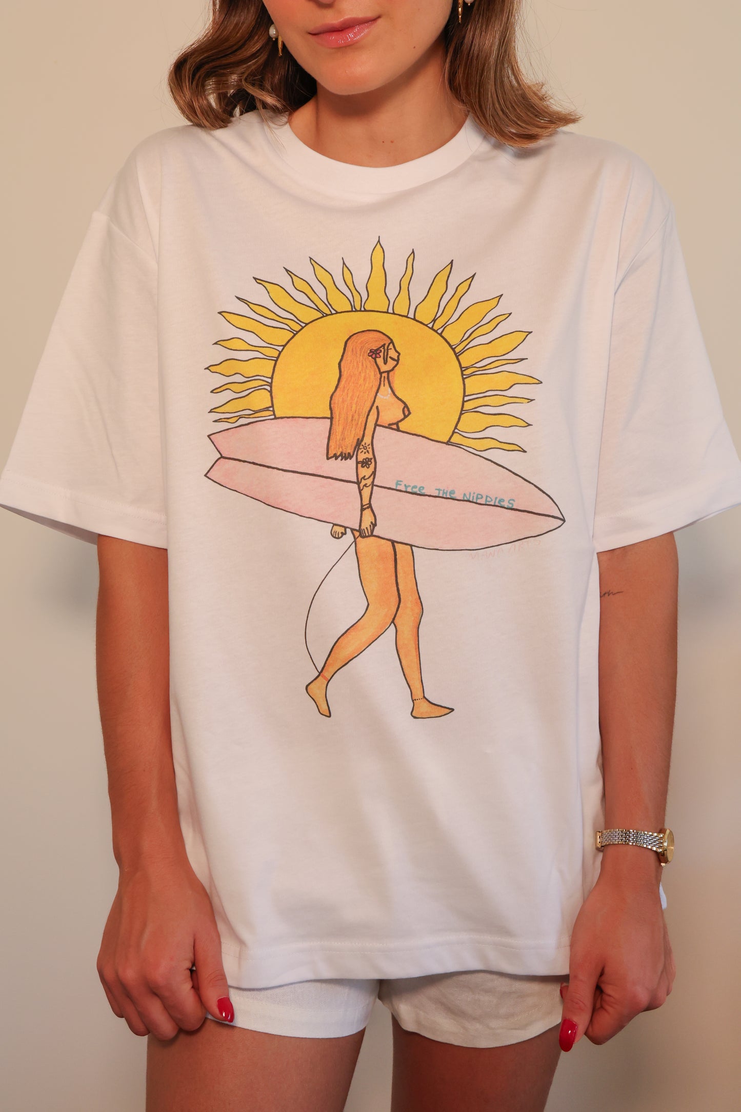 Free the nips graphic t-shirt