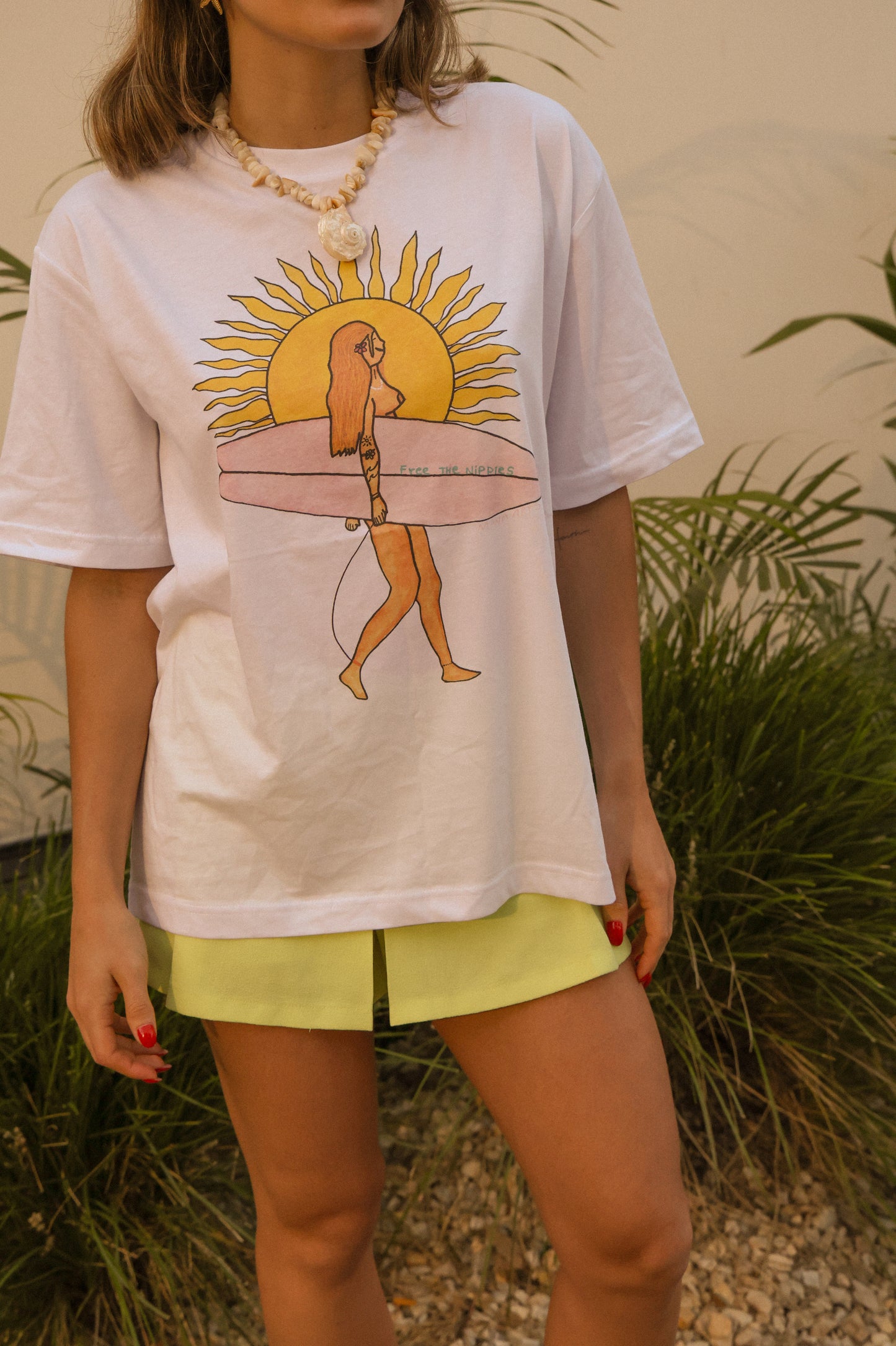 Free the nips graphic t-shirt