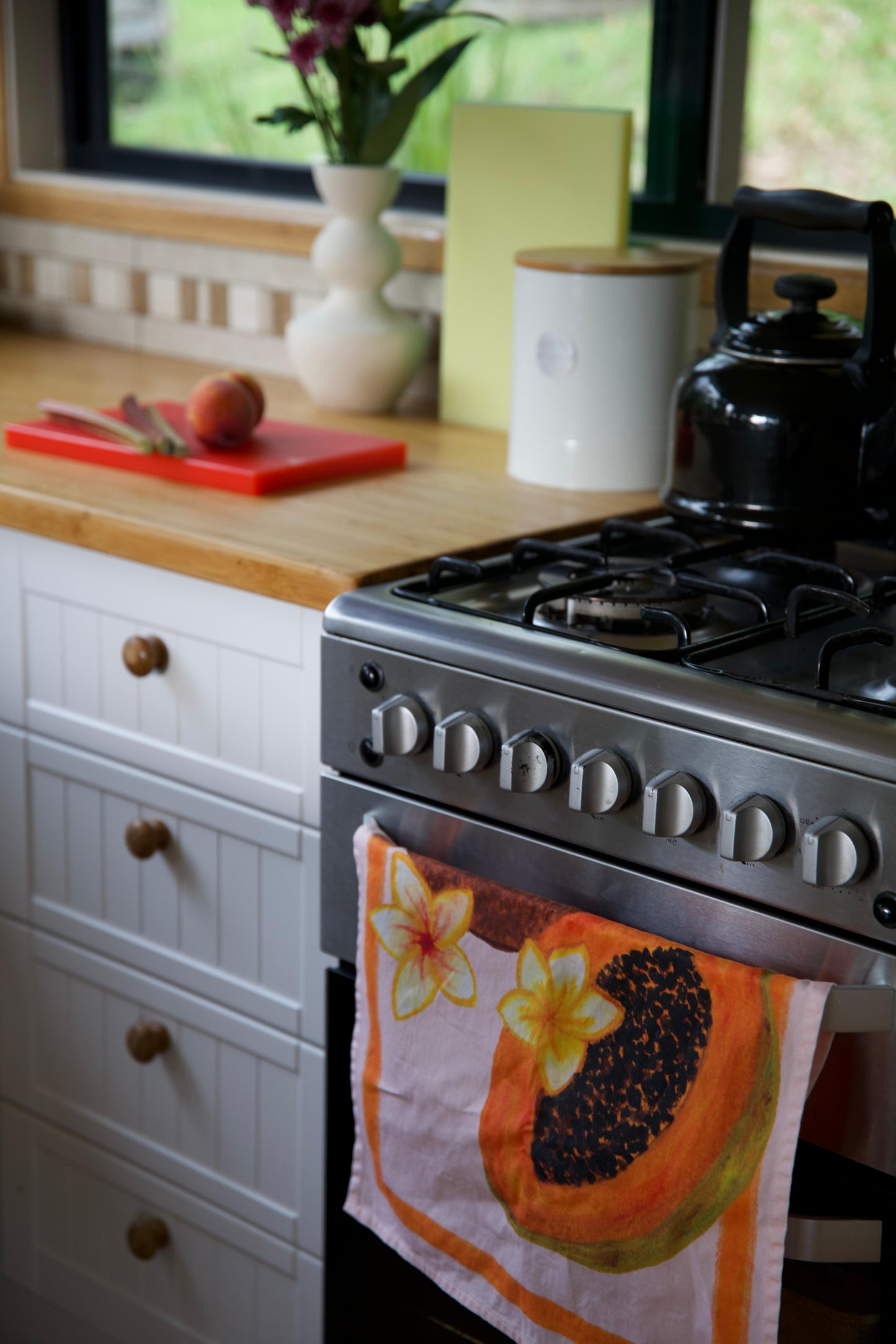 Coconut & papaya tea towel