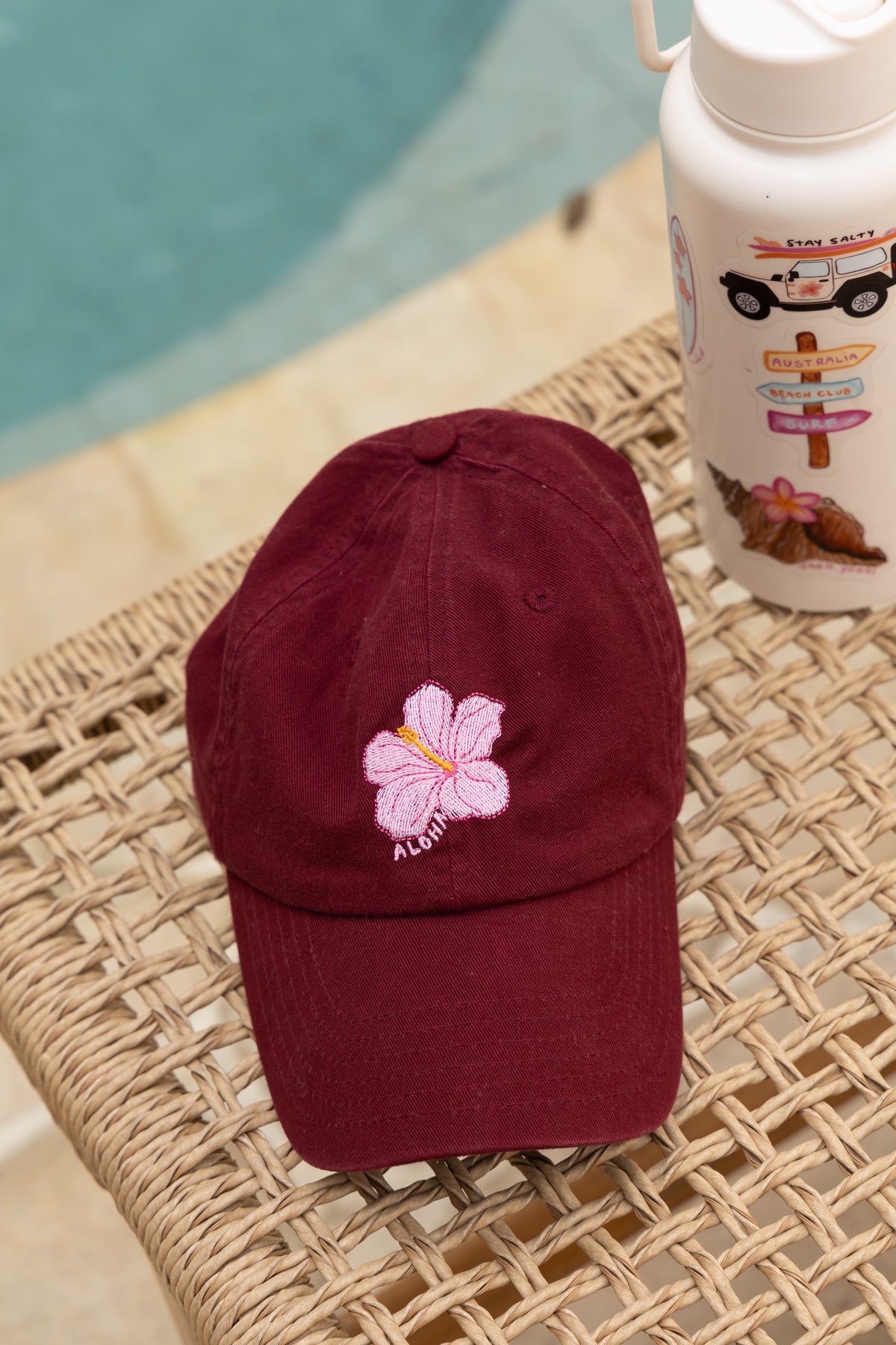 Aloha hibiscus burgundy cap | LIMITED EDITION