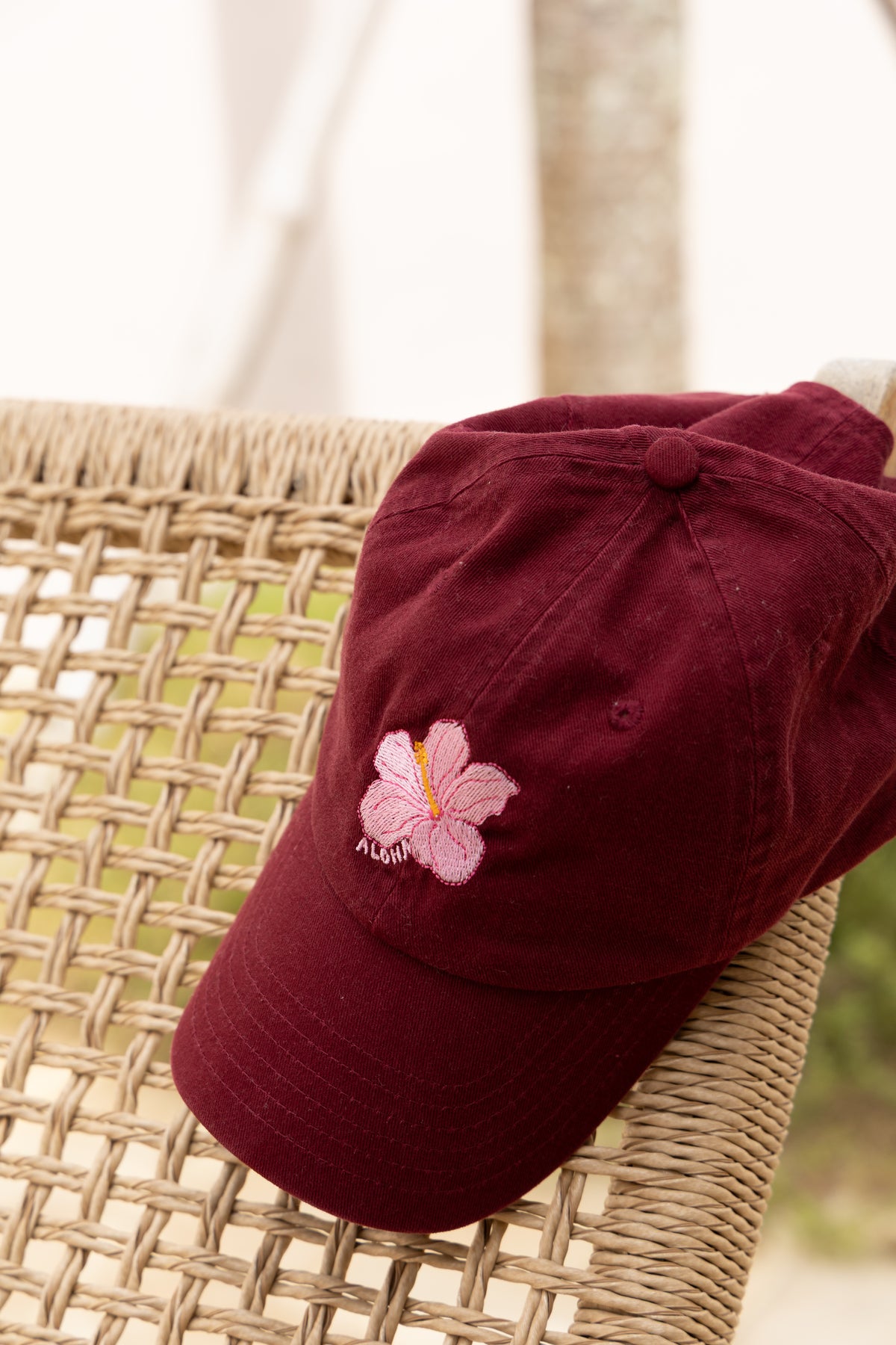 Aloha hibiscus burgundy cap | LIMITED EDITION