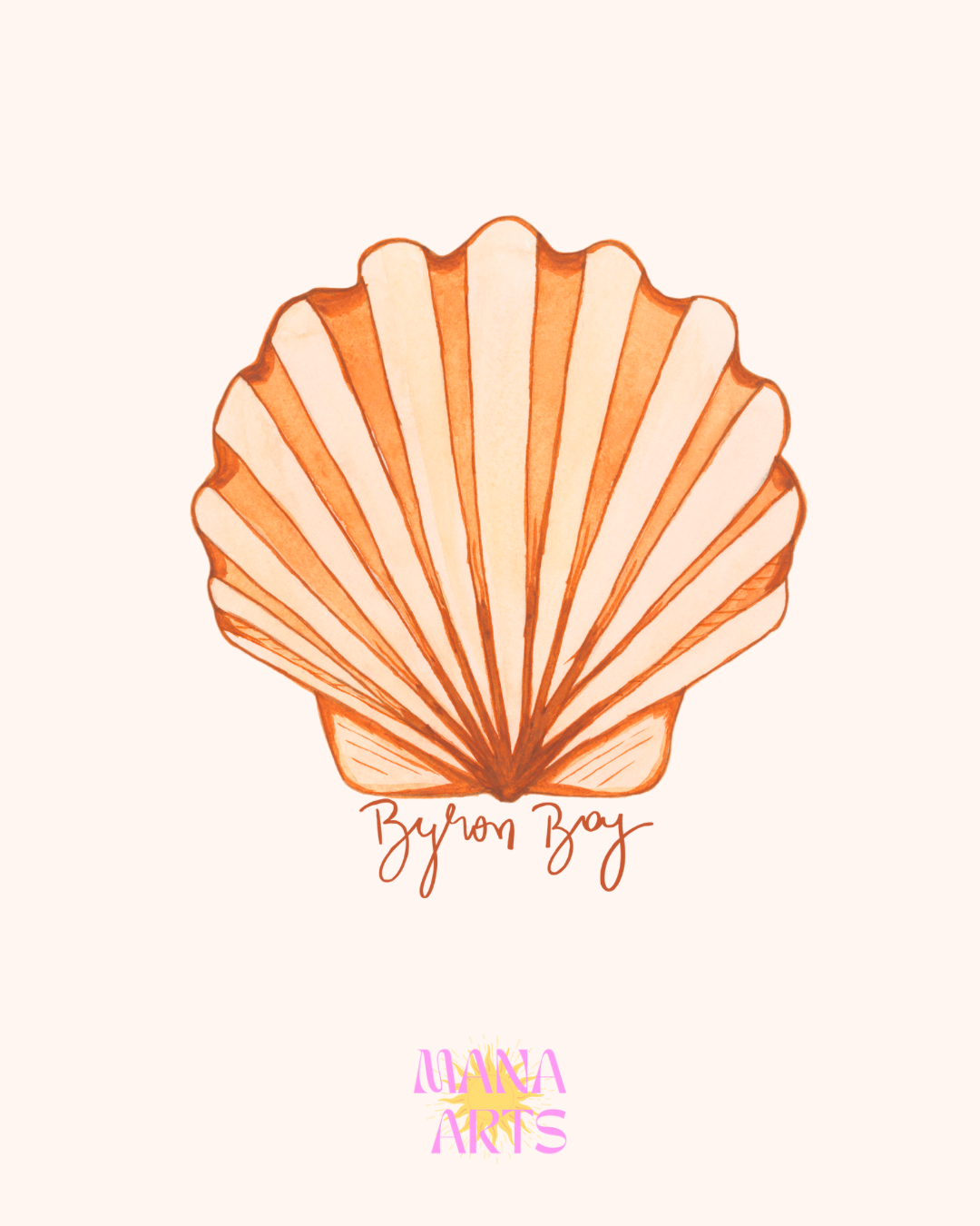 Scallop shell Byron Bay  waterproof vinyl sticker