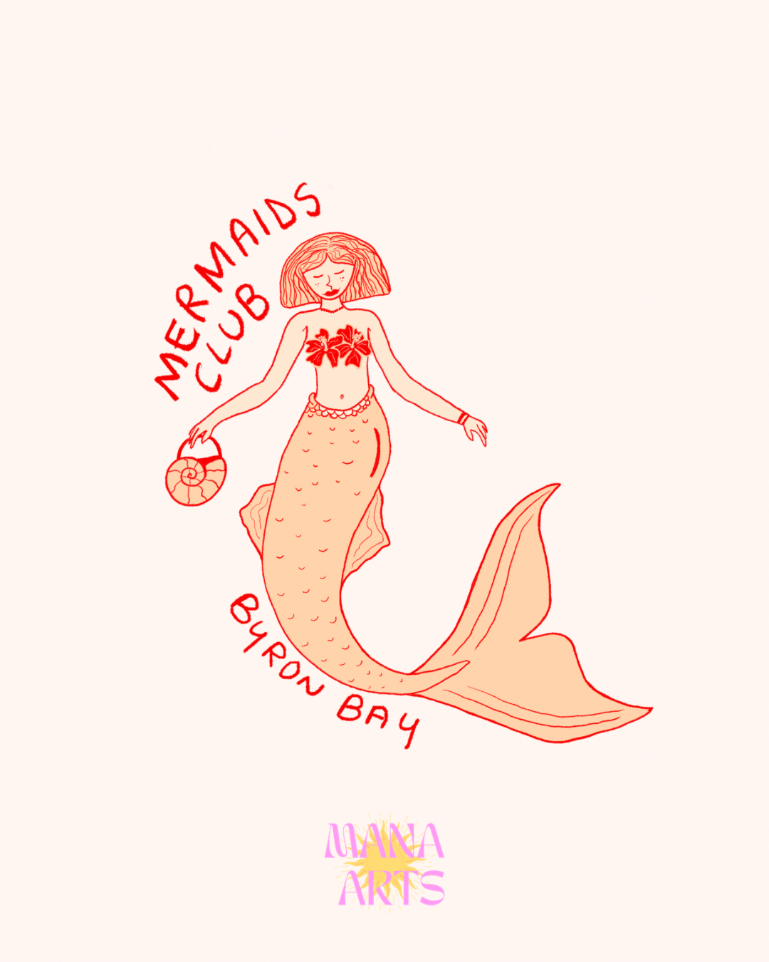 Mermaids club  Byron Bay waterproof vinyl sticker