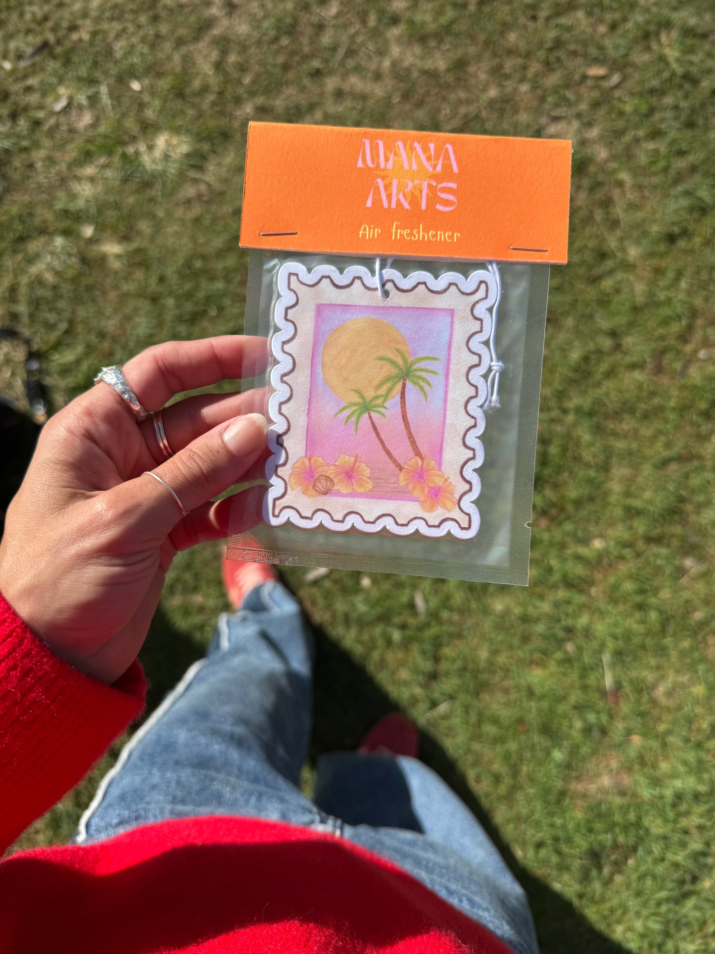 postcard stamp air freshener