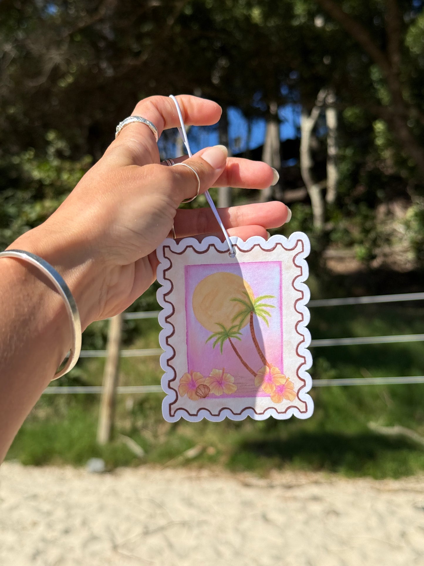 postcard stamp air freshener