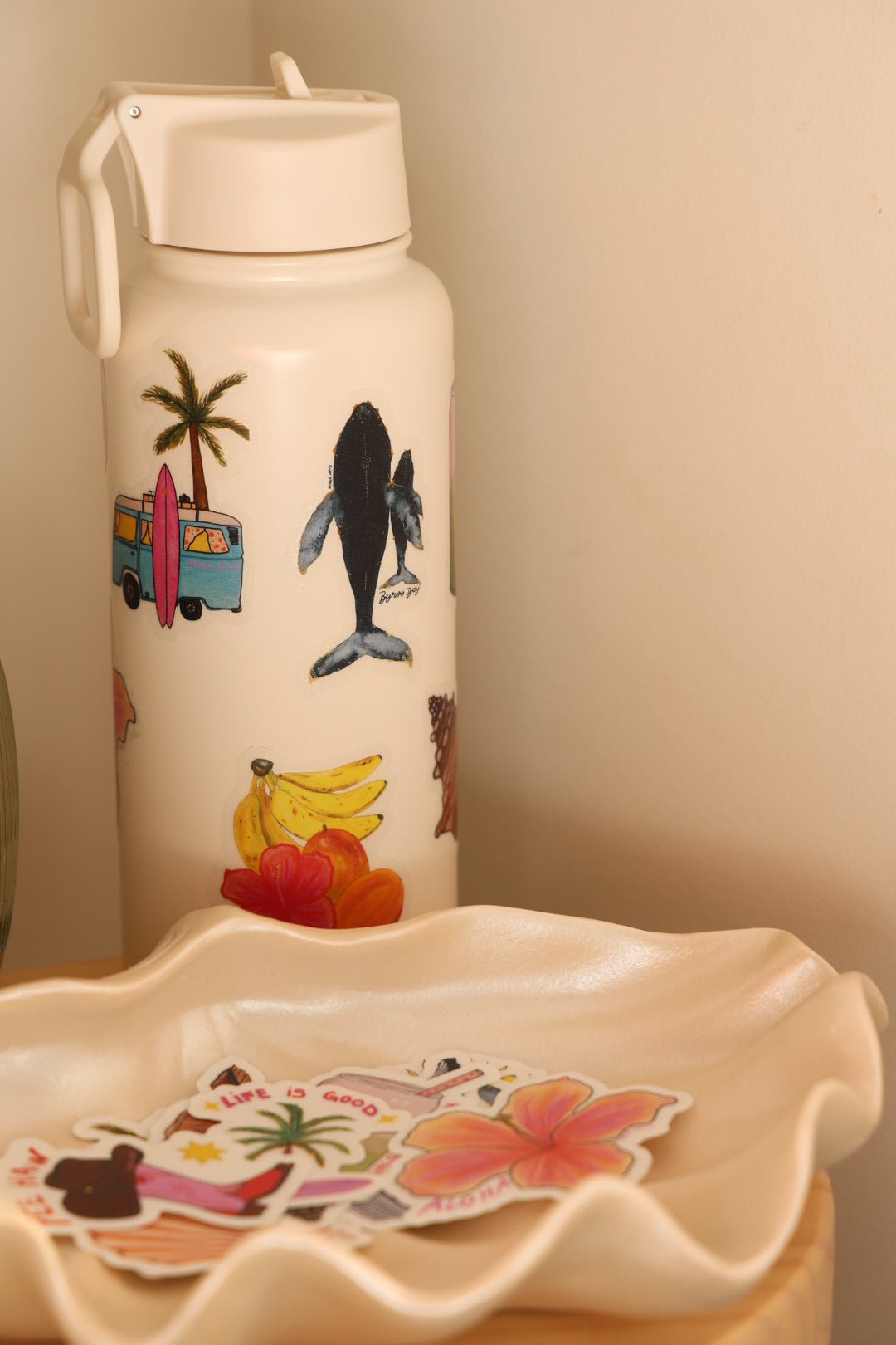Tropical vibes waterproof vinyl sticker