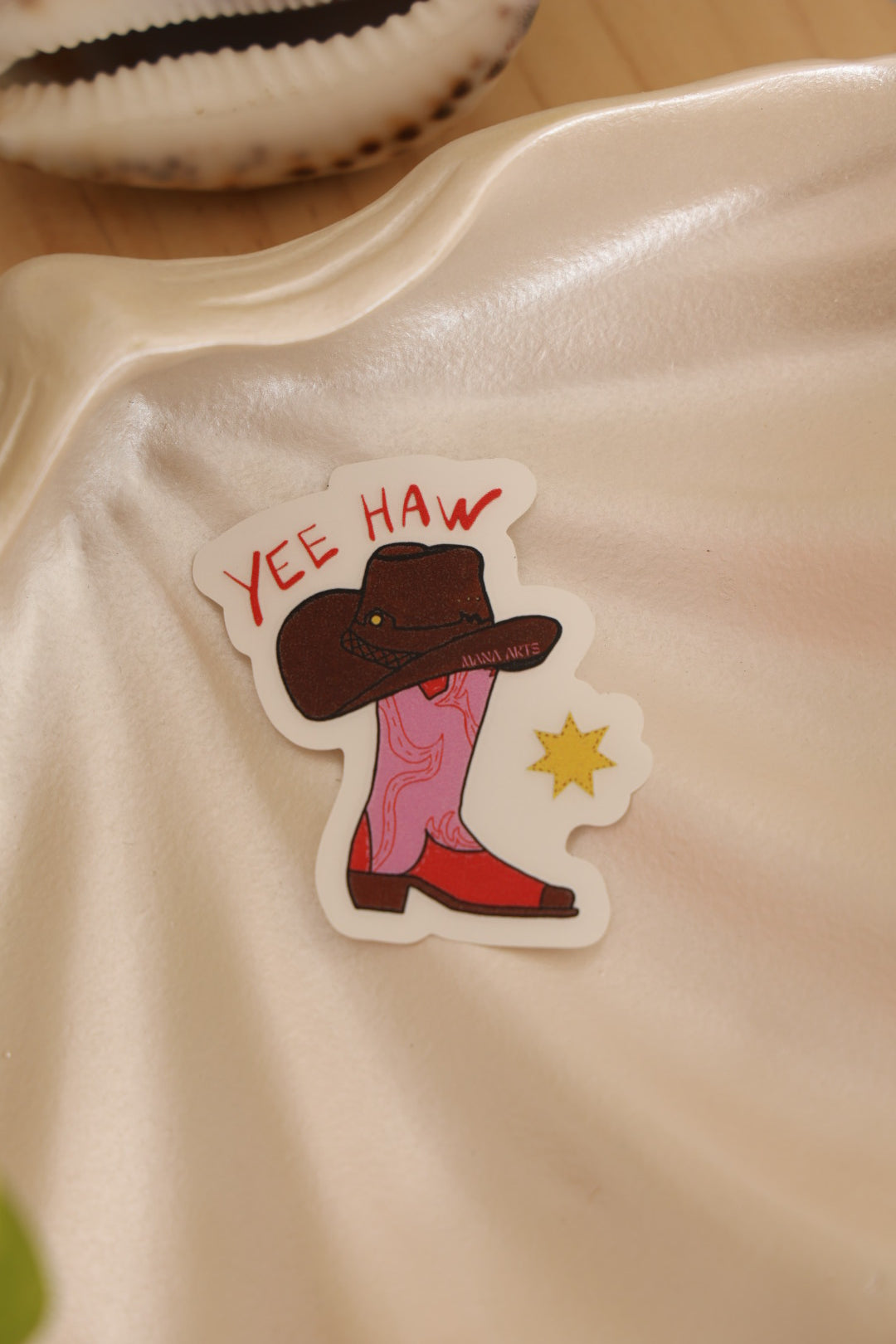 Yee haw cowboy boots waterproof vinyl sticker