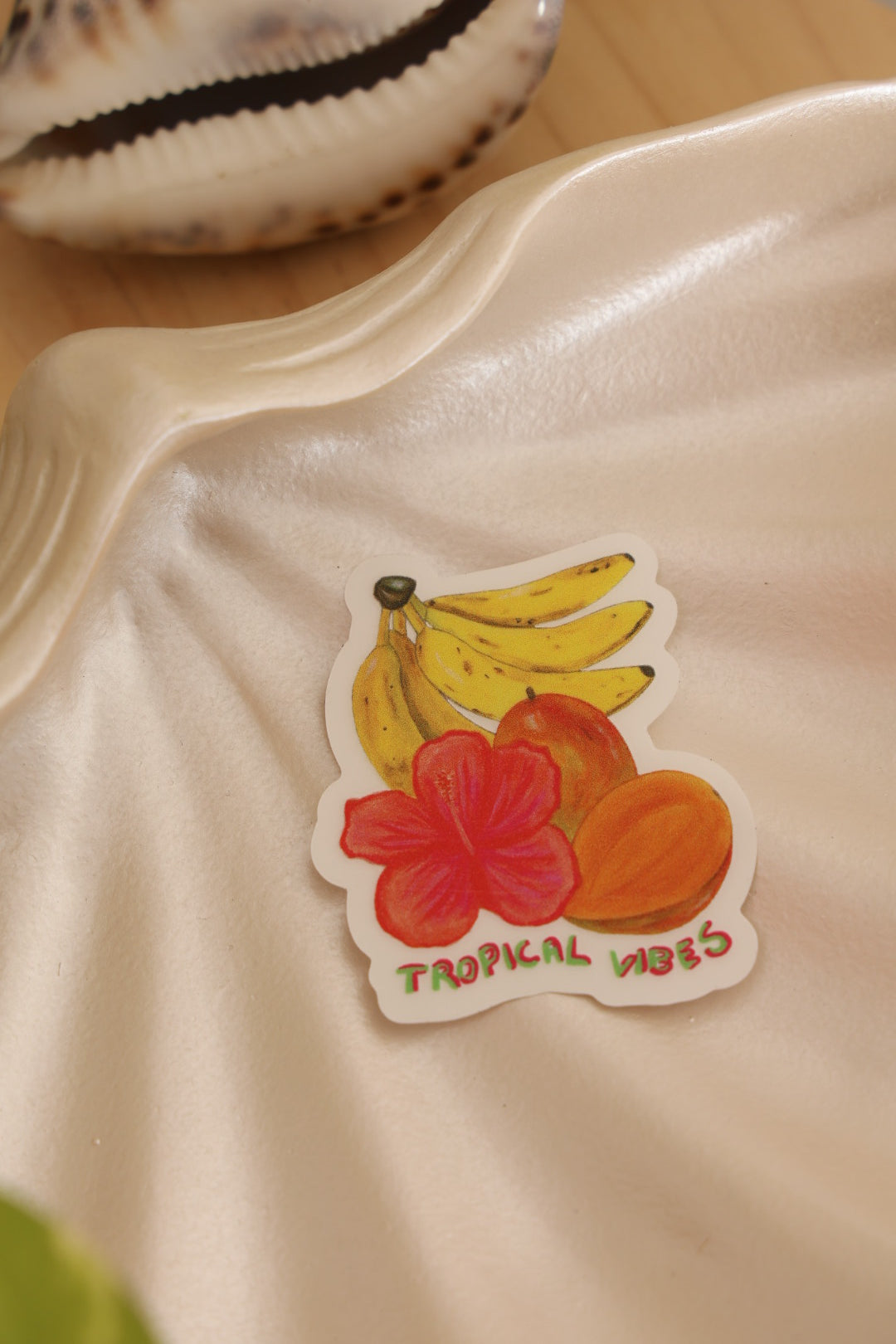 Tropical vibes waterproof vinyl sticker