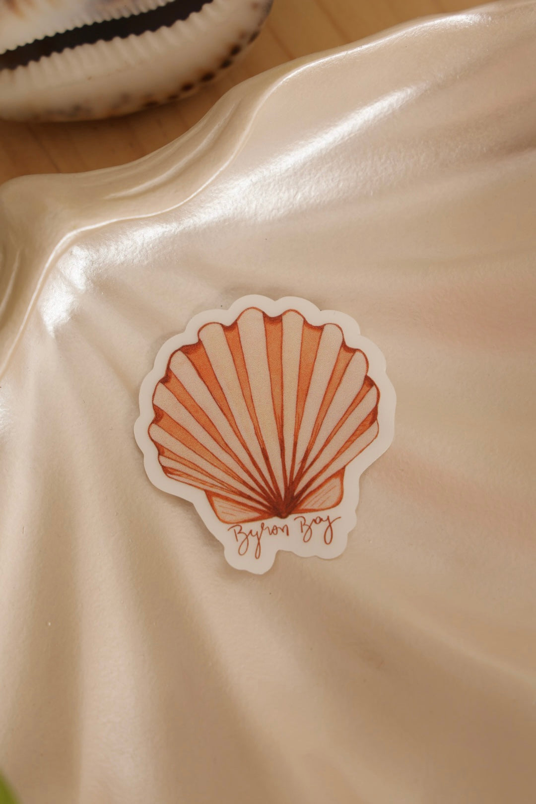 Scallop shell Byron Bay  waterproof vinyl sticker