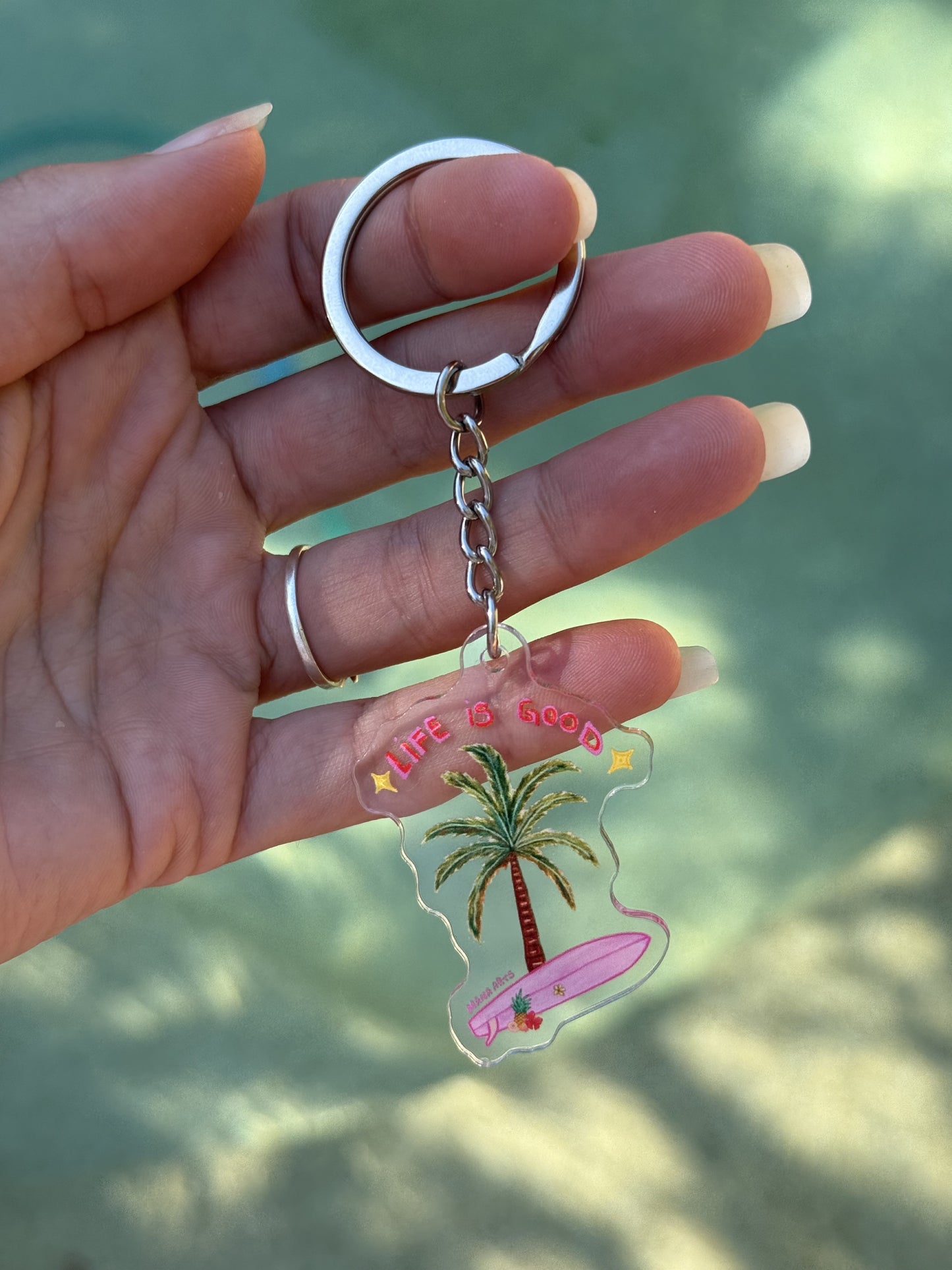 Life is good acrylic keyring