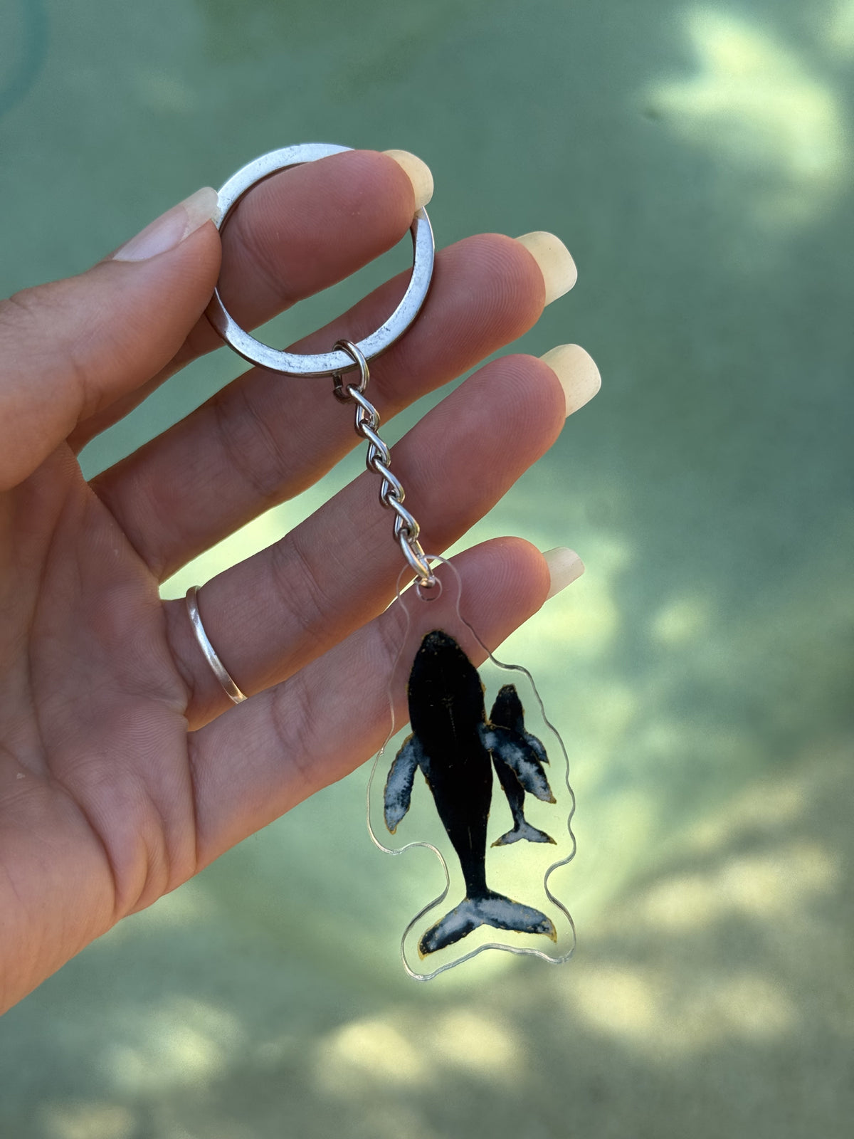 Whales acrylic keyring