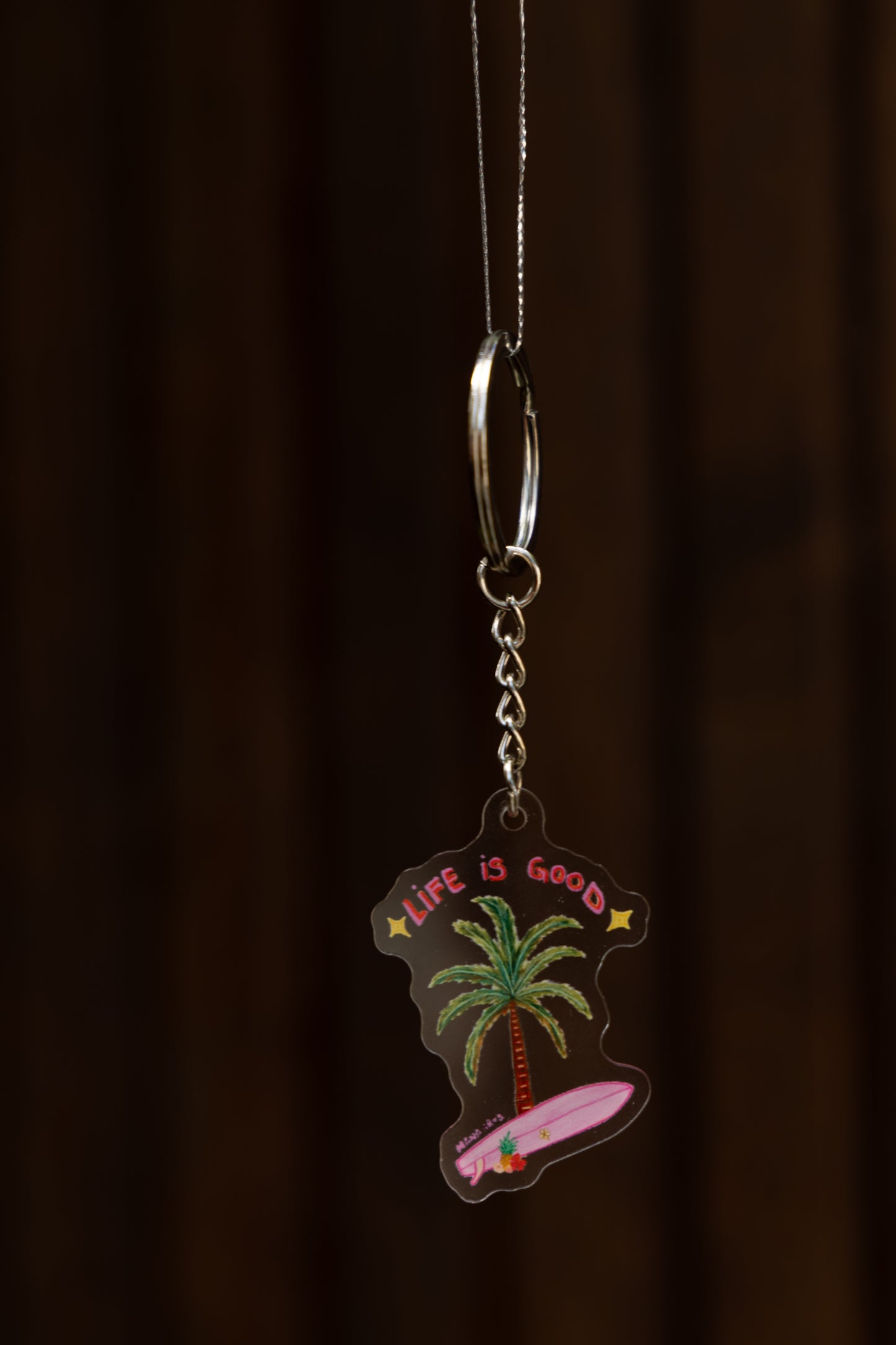 Life is good acrylic keyring