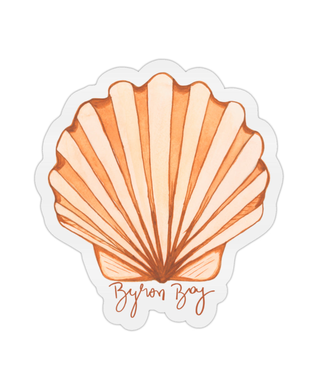 Scallop shell Byron Bay  waterproof vinyl sticker