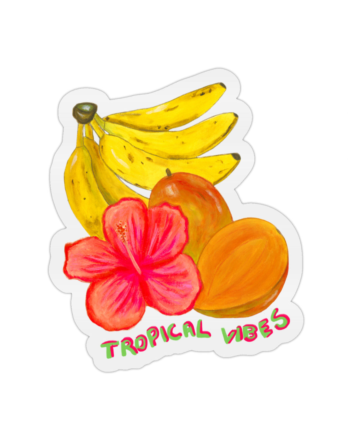 Tropical vibes waterproof vinyl sticker