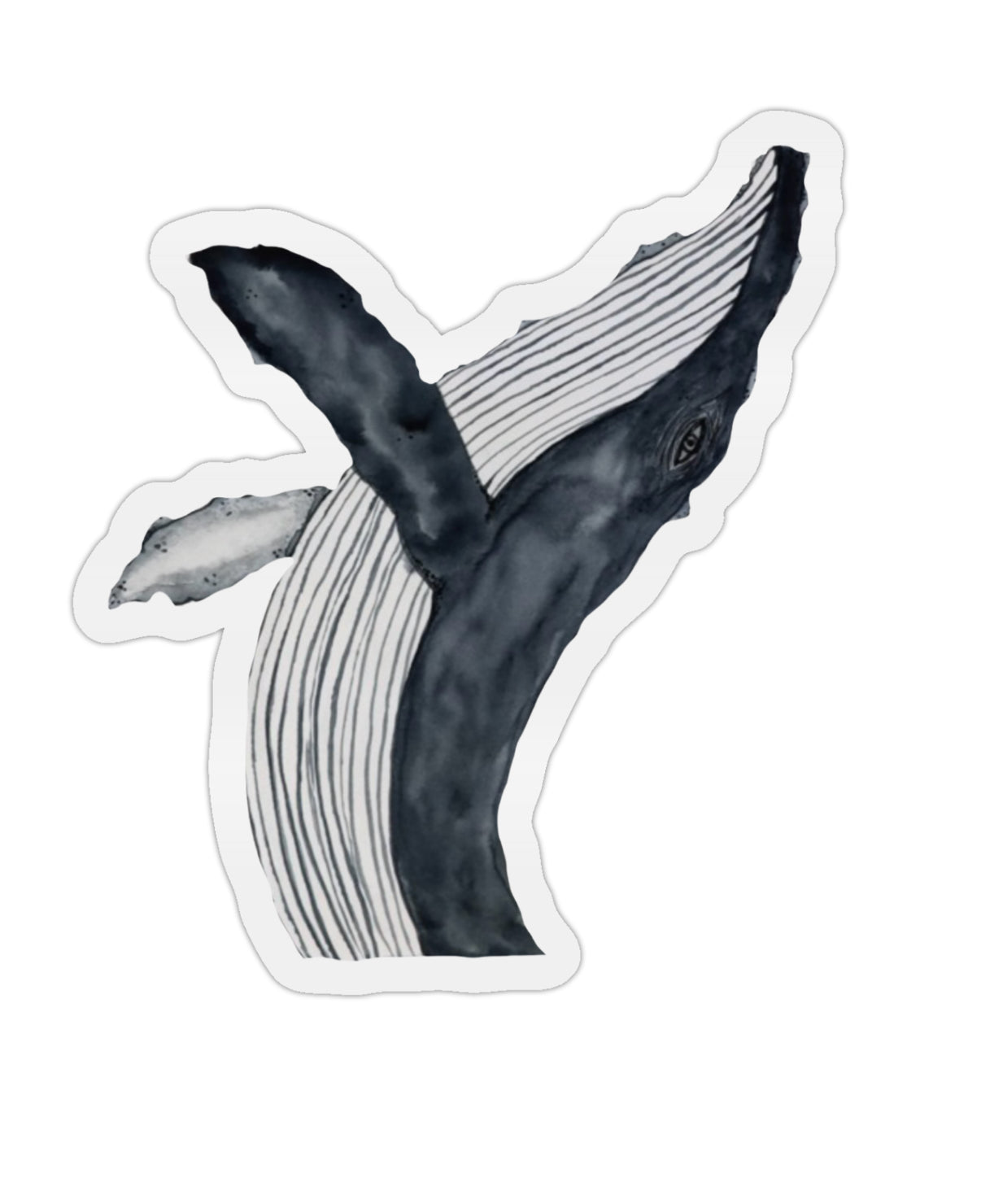 Whale breaching waterproof vinyl sticker