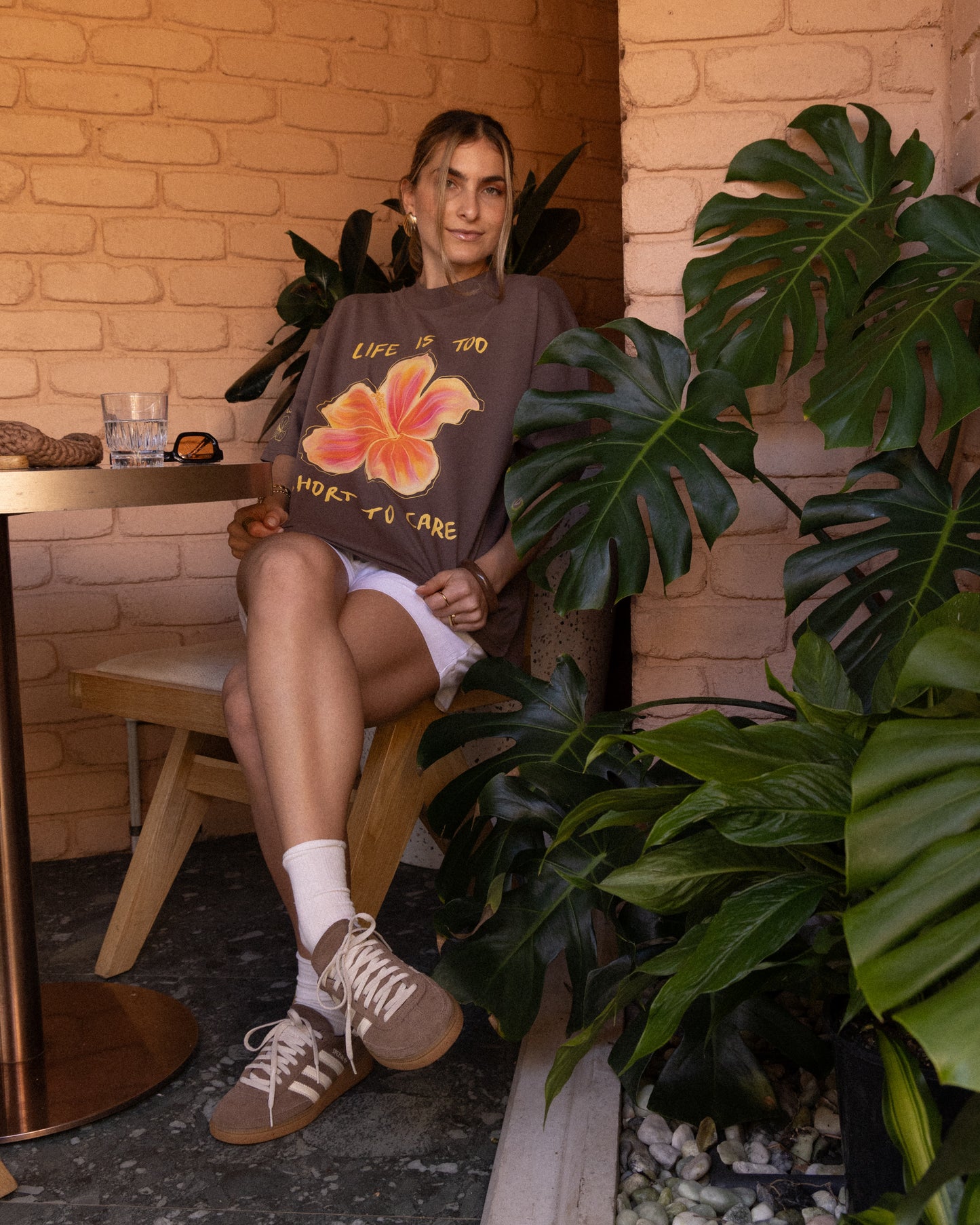 LIFE IS TOO SHORT TO CARE OVERSIZED TEE