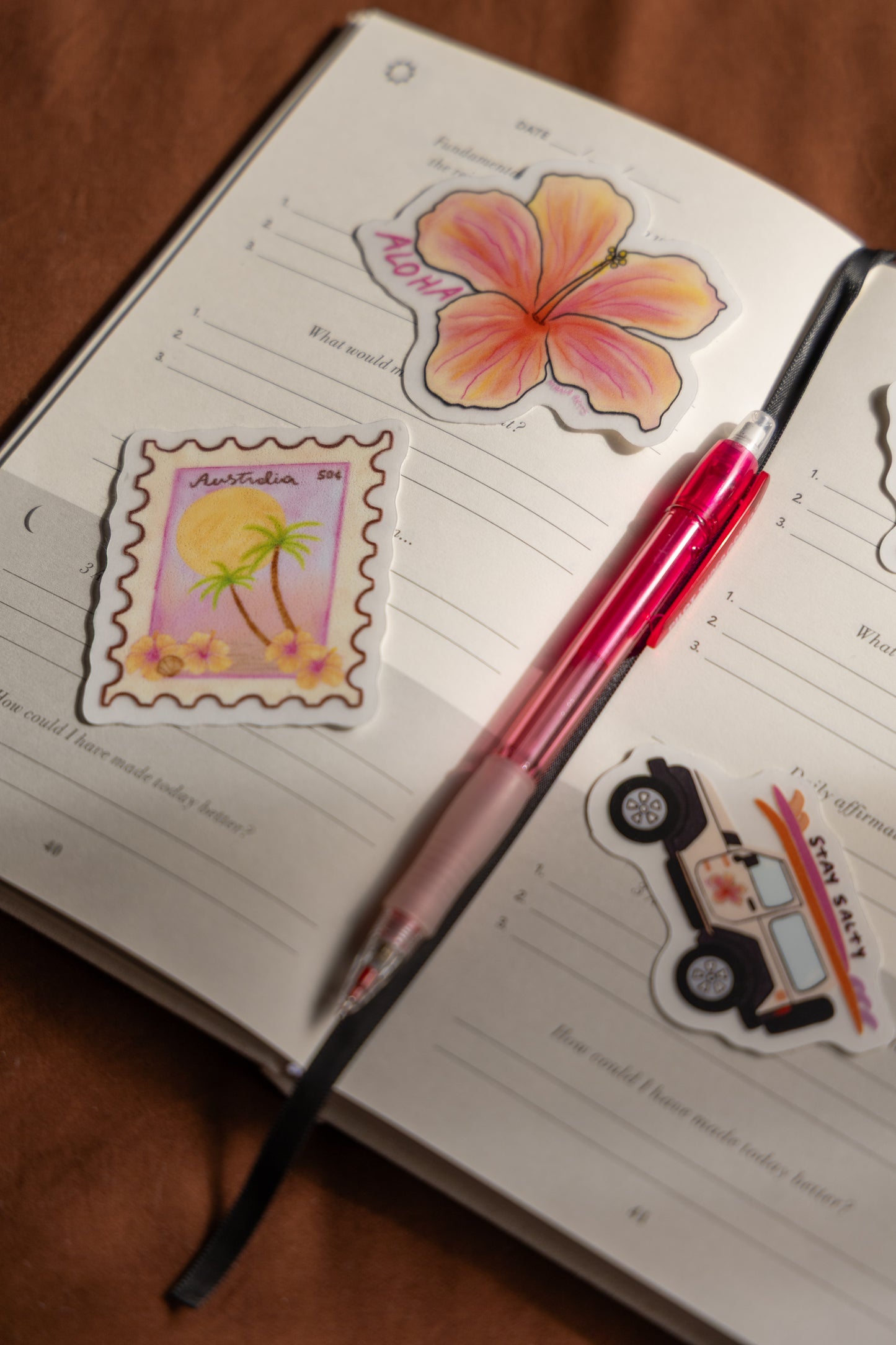 Aloha hibiscus waterproof vinyl sticker