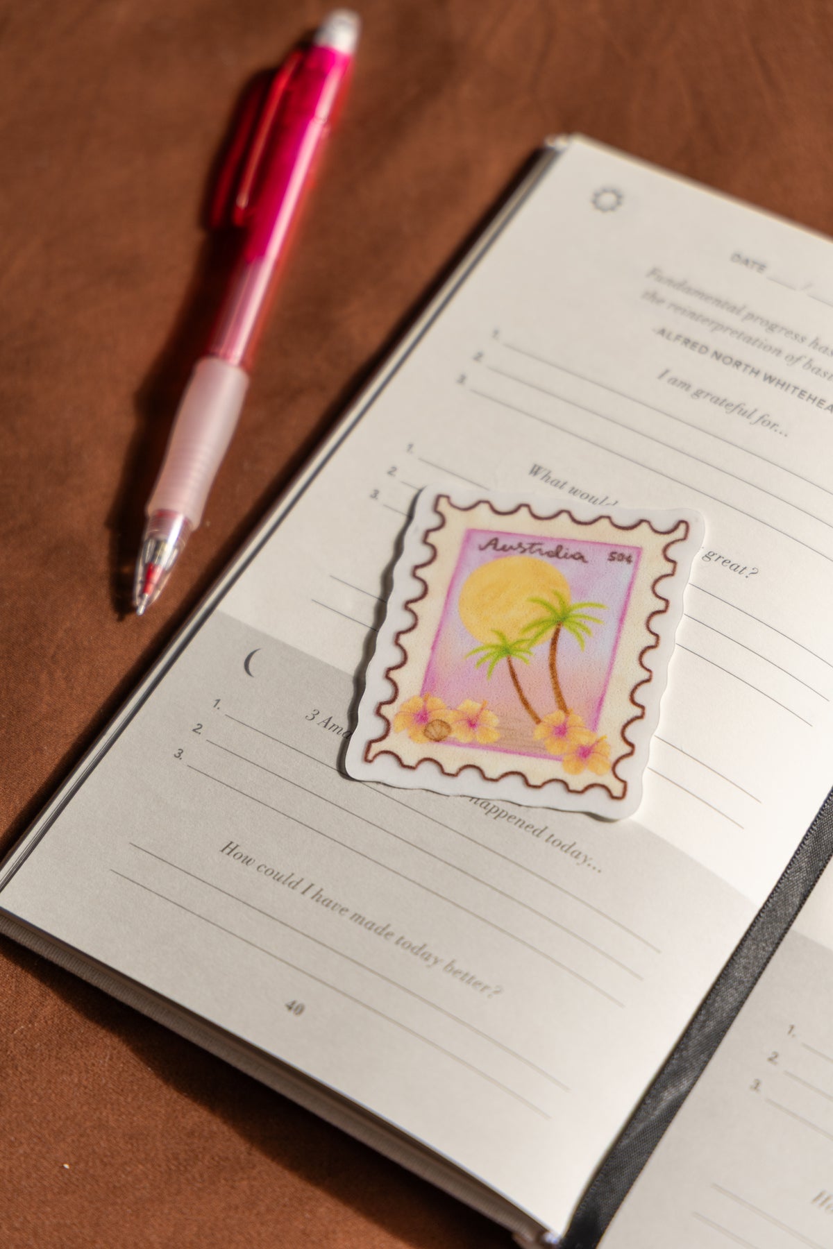 Postcard stamp waterproof vinyl sticker