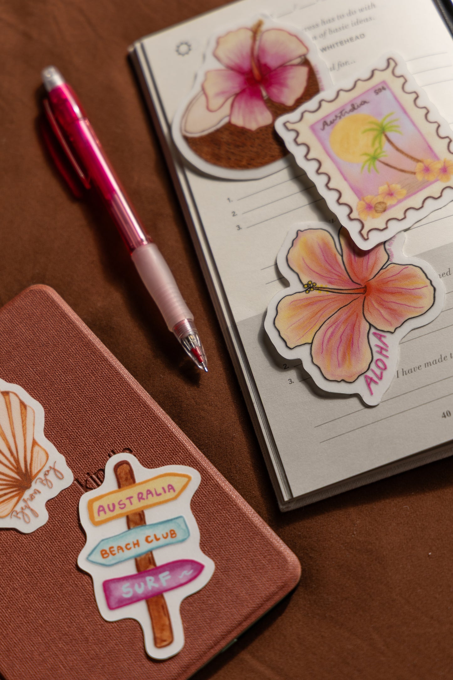 Aloha hibiscus waterproof vinyl sticker
