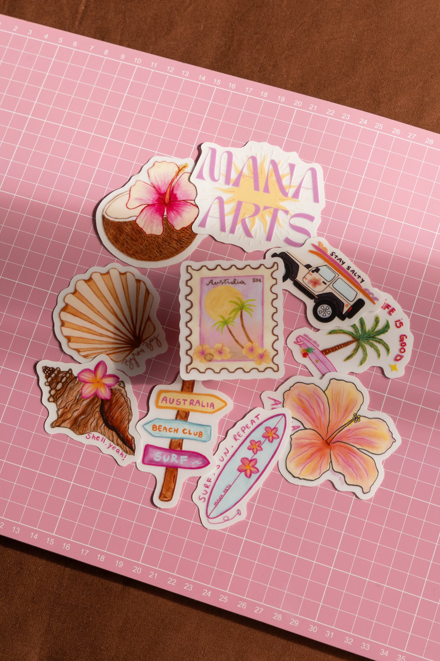 Aloha hibiscus waterproof vinyl sticker