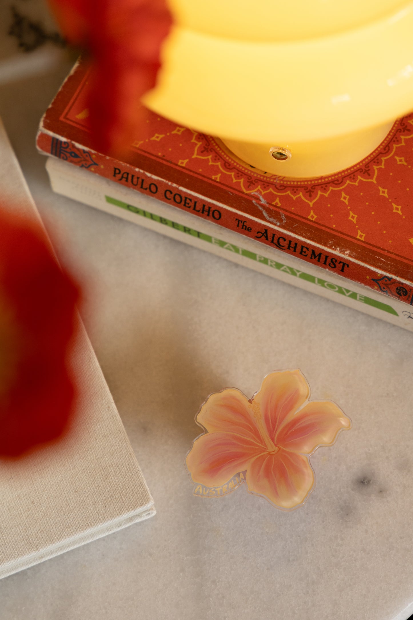 Acrylic hibiscus Australia art magnet