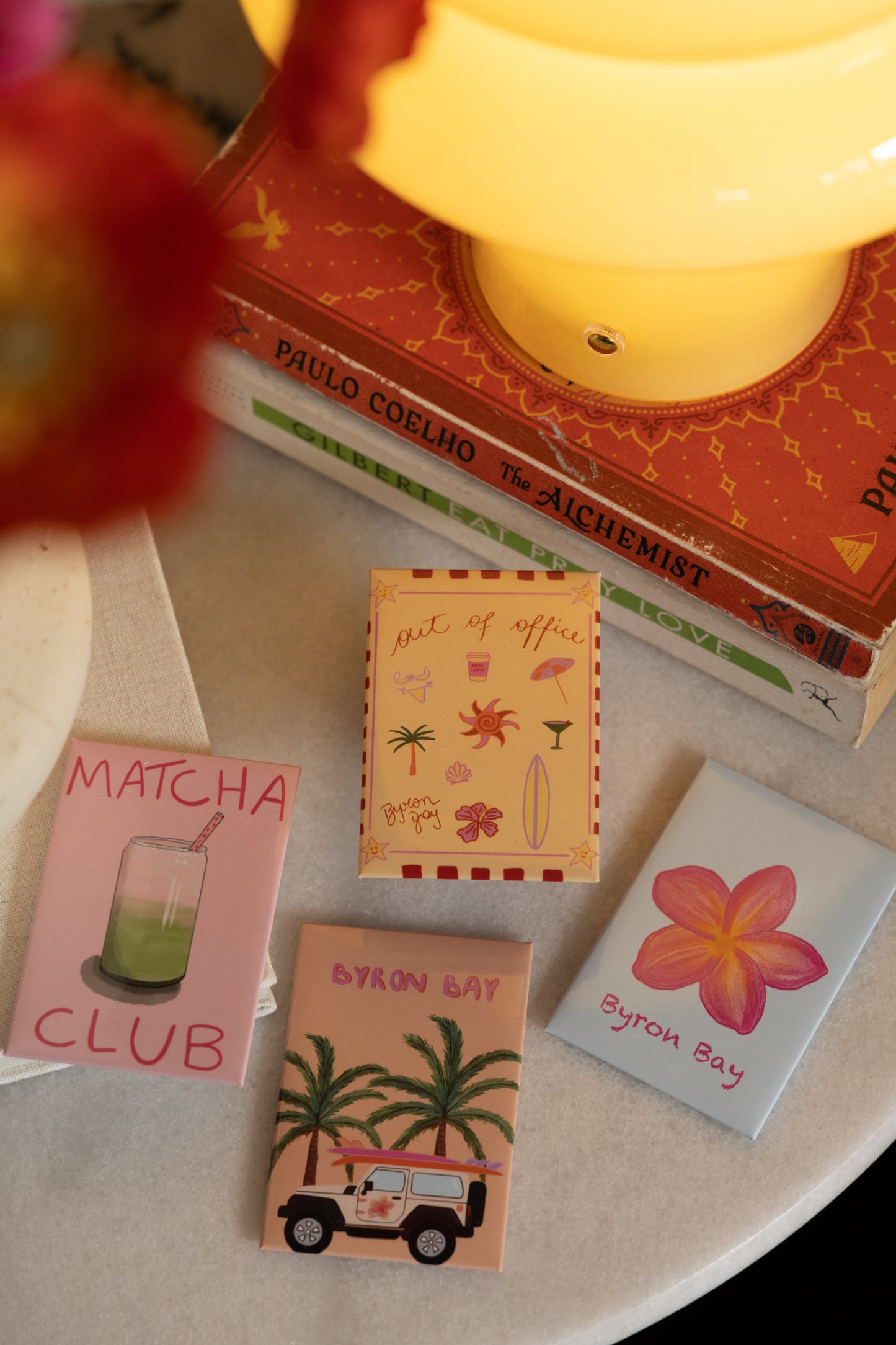 Frangipani Byron Bay art magnet