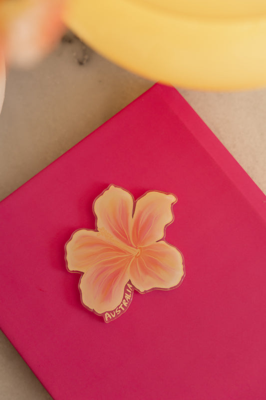 Acrylic hibiscus Australia art magnet