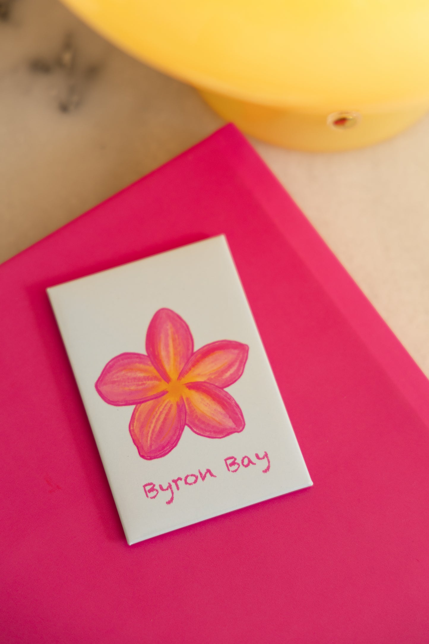 Frangipani Byron Bay art magnet