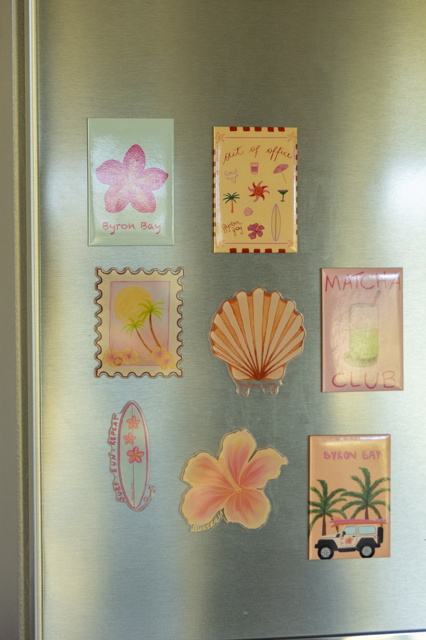 Frangipani Byron Bay art magnet