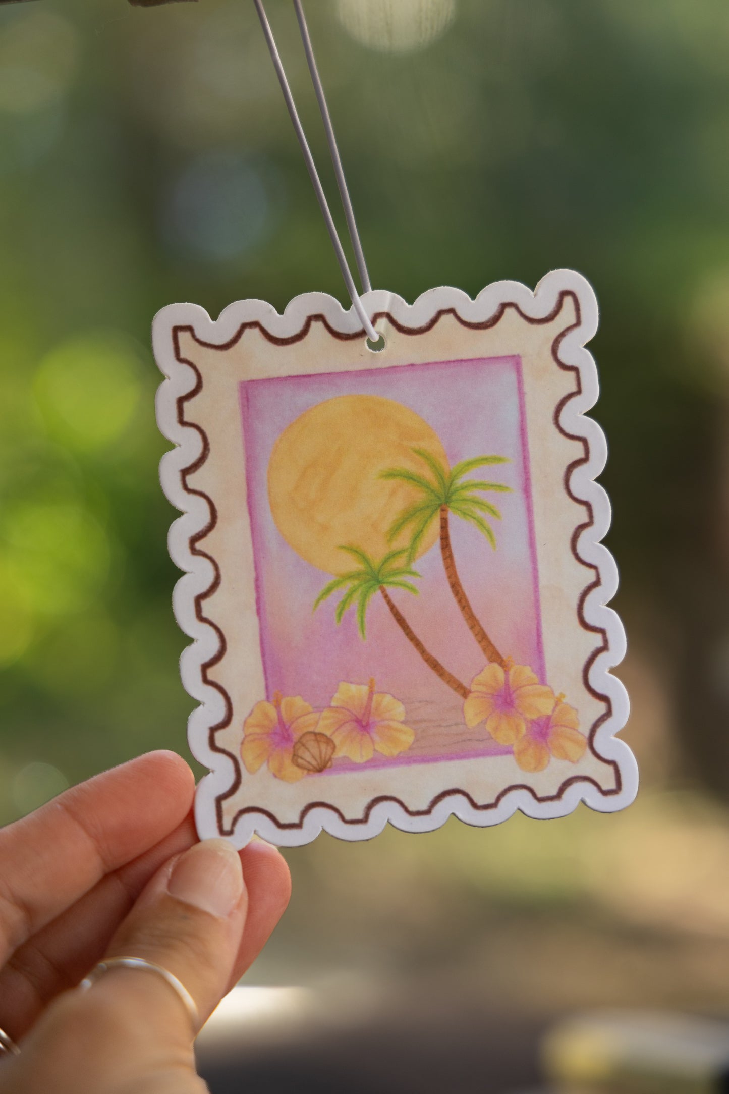 postcard stamp air freshener
